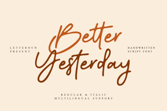 Better Yesterday Script Font for Elegant Web Design