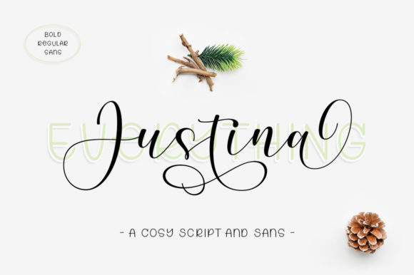 Justina Duo: The Elegant Script & Sans Serif Font