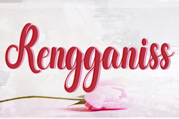 Rengganis Script Handwritten Fonts for Packaging and Invitations